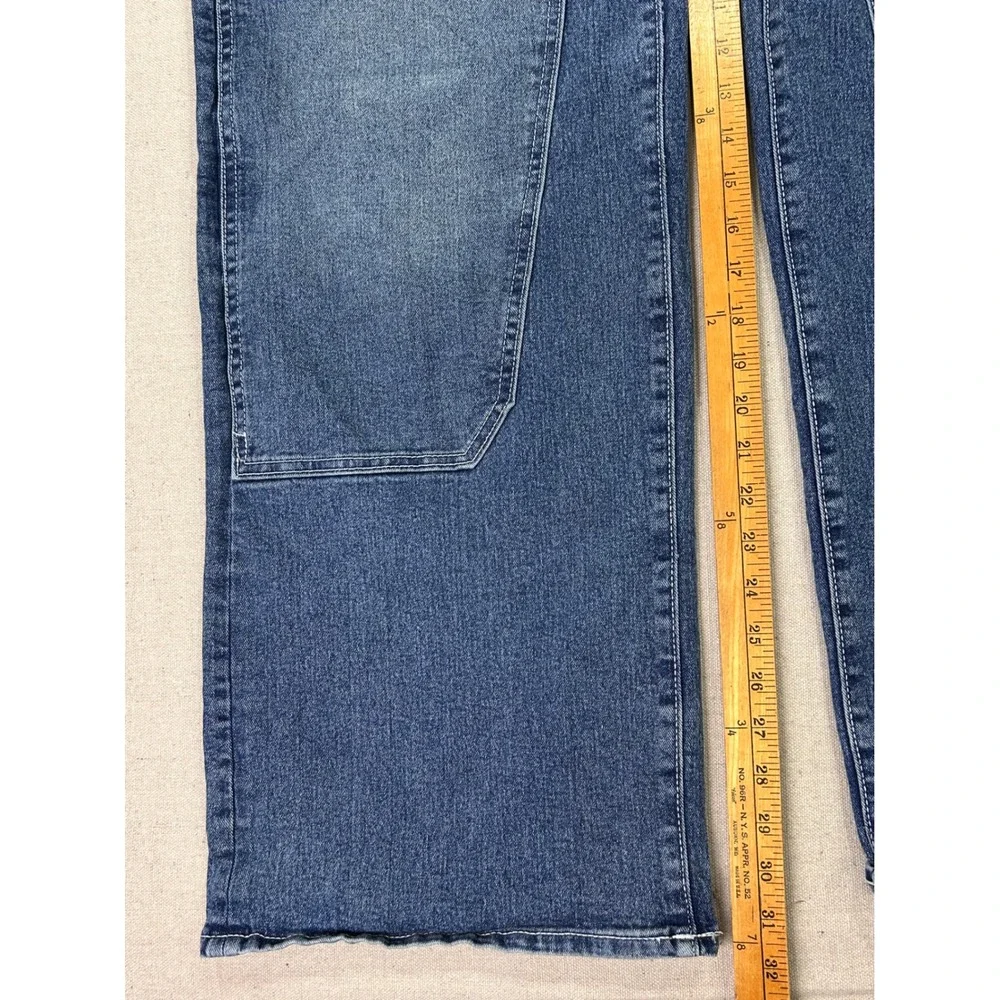True Religion Mens 36 Vinny Ultra Baggy Carpenter Pants Blue Denim Double Knees